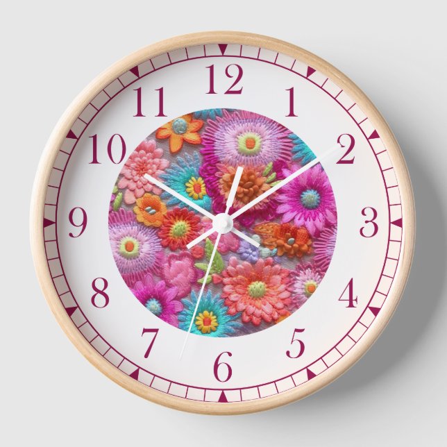 Horloge Faux colorées Brodées Florales Élégantes femmes (Recto)