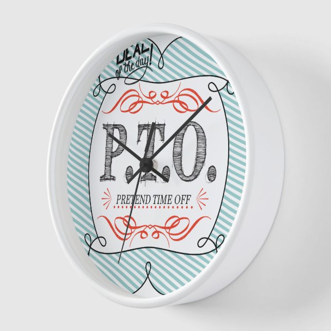 Horloge Félicitations amusantes pour faire semblant d'être (Angle)