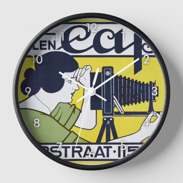 Horloge Femme caméra, photographe, Van Caspel (Recto)