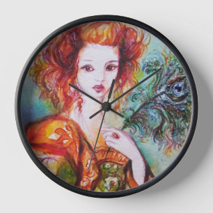 HORLOGE FEMME ROMANTIQUE AVEC PÂTE DE PEACOCK ÉCLANTE