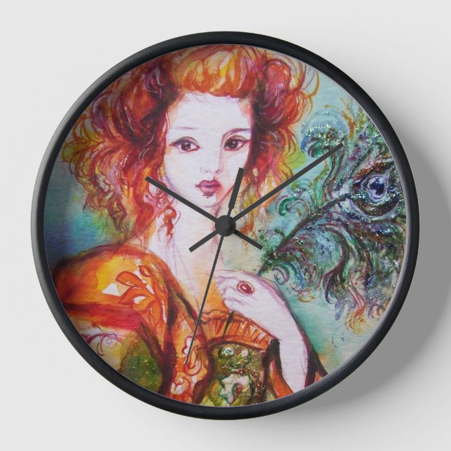 HORLOGE FEMME ROMANTIQUE AVEC PÂTE DE PEACOCK ÉCLANTE (Recto)