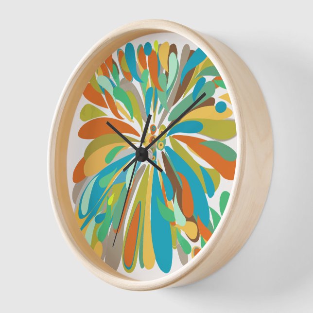 Horloge Festif Gras Colorful Chrysanthemum Cadeaux Floraux (Angle)