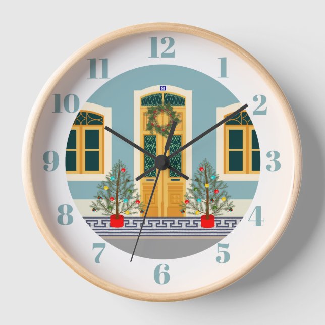 Horloge Fête de Noël Maison portugaise (Recto)