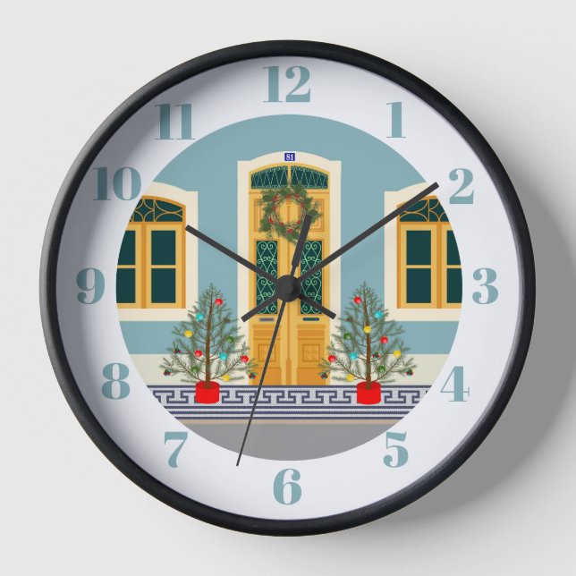 Horloge Fête de Noël Maison portugaise (Recto)