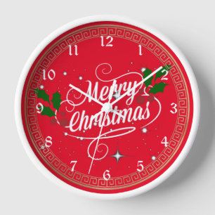 Horloge Fêter Noël, couleurs de fête,