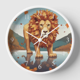 Horloge Feuilles d'automne Lion mâle