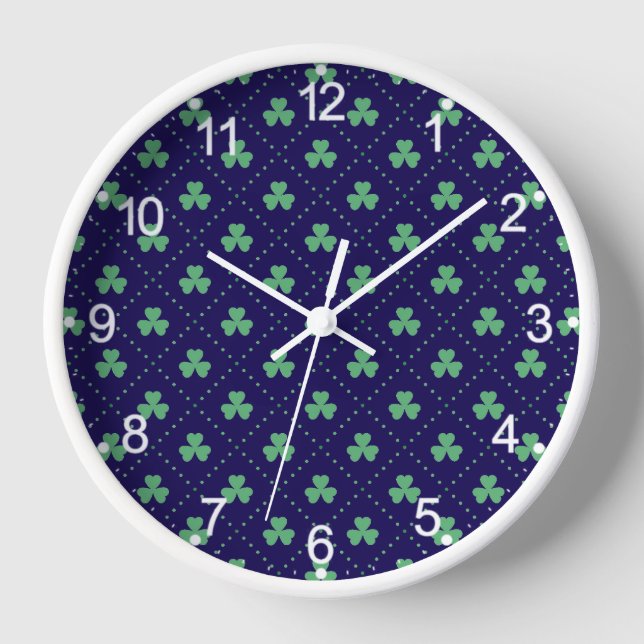Horloge Feuilles de trèfle motif de la Saint-Patrick-53223 (Recto)