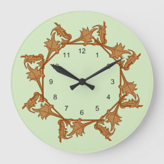 Horloge - Feuilles en cercle