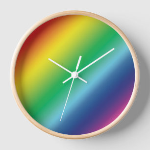 Horloge Fierté lgbtq couleurs arc-en-ciel motif 24h