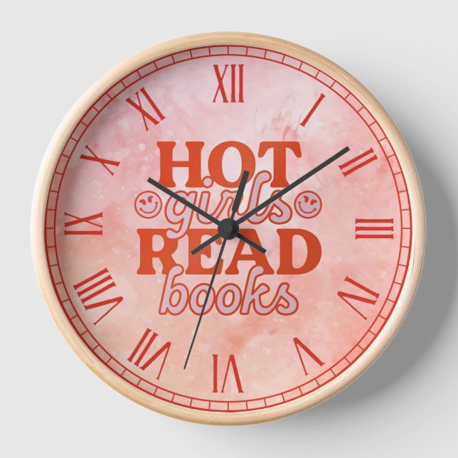Horloge Filles Chaudes Lisent Des Livres (Recto)