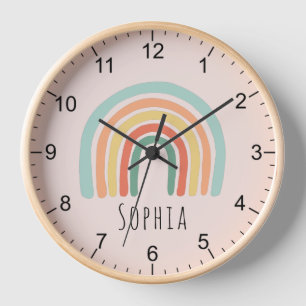 Horloge Filles mignonne Whimsical Rose Rainbow Baby Nurser