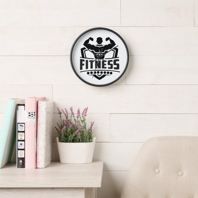Horloge Fitness Motivation Graphic | Strong & Active Life (Salle de lecture)