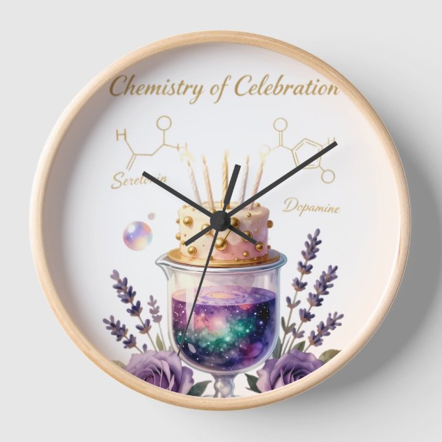 Horloge Flacon et arrangement floral pour célébration d'an (Recto)