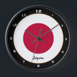 Horloge Flag & Japan trendy fashion /design clock<br><div class="desc">WALL CLOCK - Japon & Japanese Flag fashion design - love my country,  travel,  holiday,  country patriots / sports fans</div>