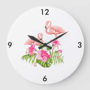 Horloge Flamant rose