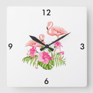 Horloge Flamant rose