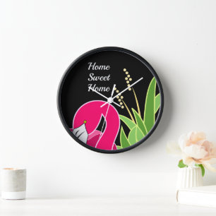 Horloge Flamant rose personnalisé