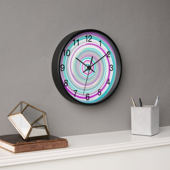 Horloge Flèche colorée avec chiffres noirs (Bureau)