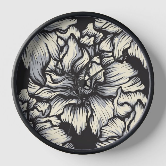 Horloge Fleur Baroque Sombre (Recto)