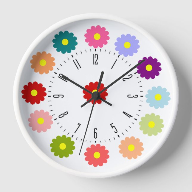 Horloge Fleur coloré (Recto)