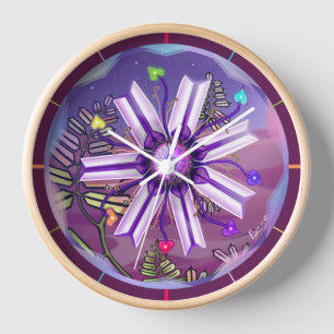 Horloge fleur dans l'horloge ronde du désert