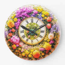 Horloge Fleur - Décor Floral Art Mur