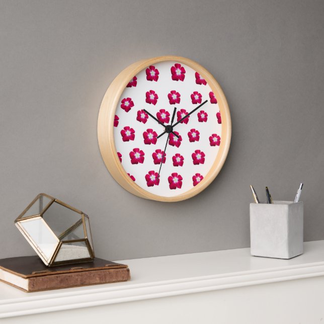 Horloge Fleur rose (Bureau)