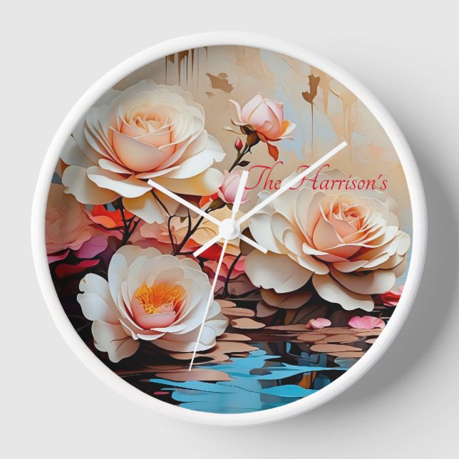 Horloge Fleur rose de ton nom (Recto)