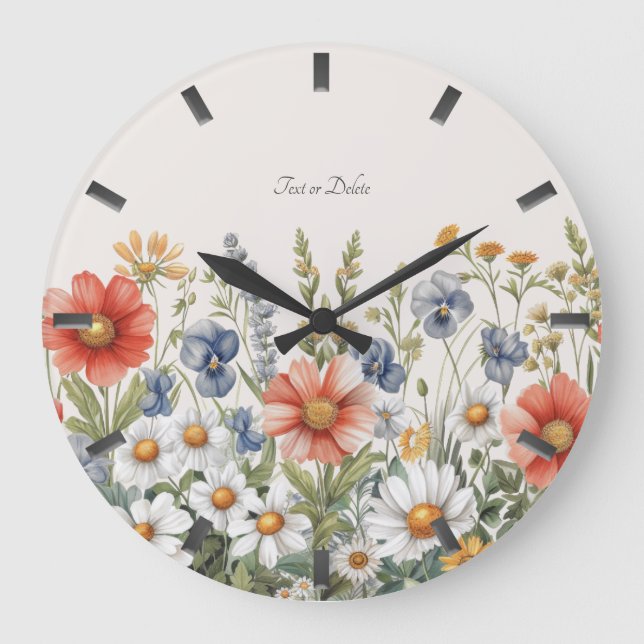 Horloge Fleur sauvage colorée (Recto)