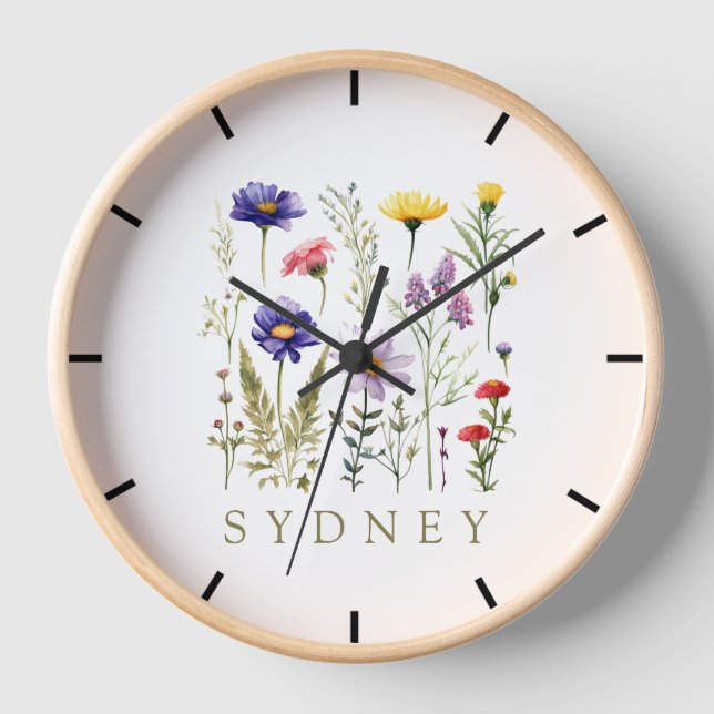 Horloge Fleur Sauvage Moderne (Recto)