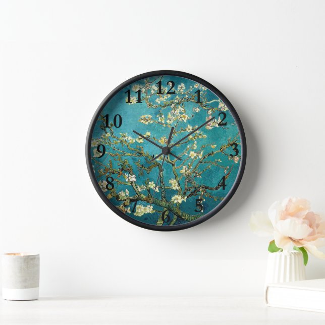 Horloge Fleurs d'amandier de Van Gogh Impressionnisme Clas (Maison)