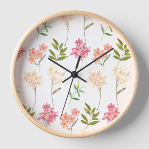 Horloge Fleurs de cottage traditionnel motif douillet