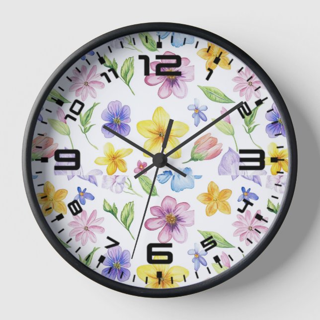 Horloge Fleurs Floral Pattern Sublimation-95651 (Recto)