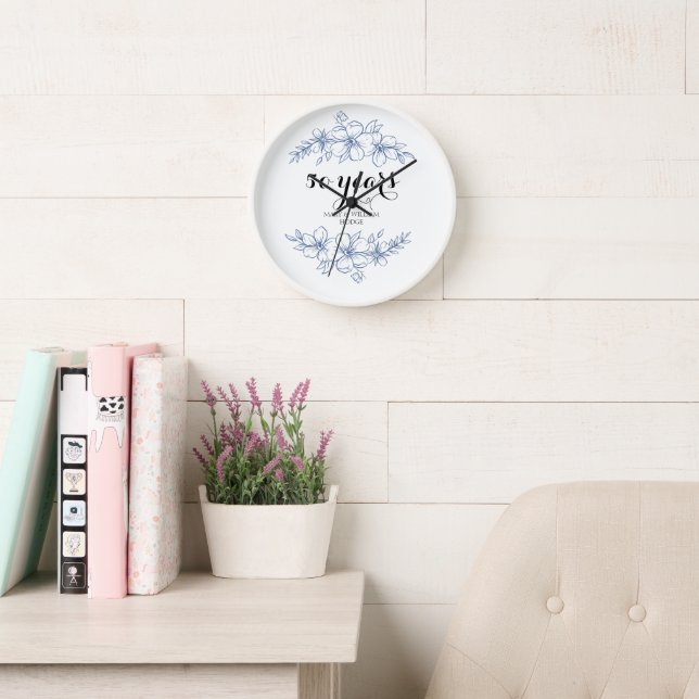 Horloge fleurs florales à l'aquarelle (Salle de lecture)
