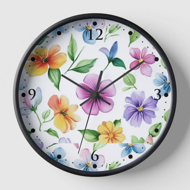 Horloge Fleurs Motif Floral Sublimation-95652 (Recto)