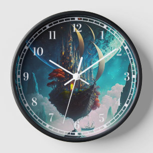 Horloge Floating Castle Ship Imaginaire Art