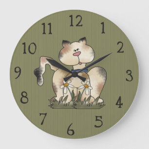 Horloge florale de chat