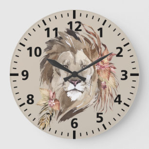 Horloge florale Lion