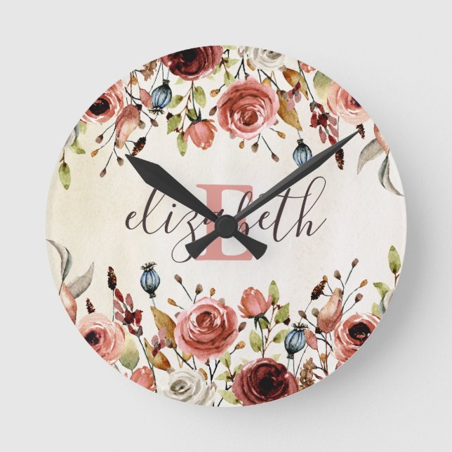 Horloge florale personnalisée (Recto)