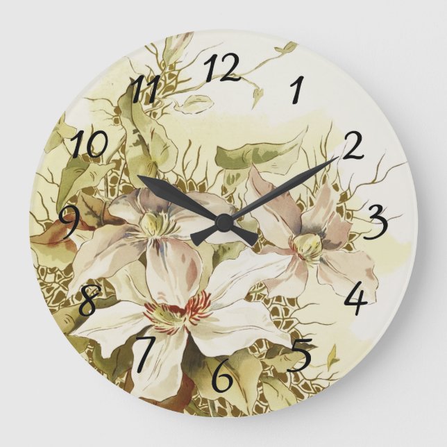 Horloge florale ronde (Recto)