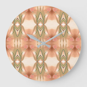 Horloge Florale Tulip Avec Vert Et Corail