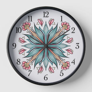 Horloge Flore printanière : géométrique