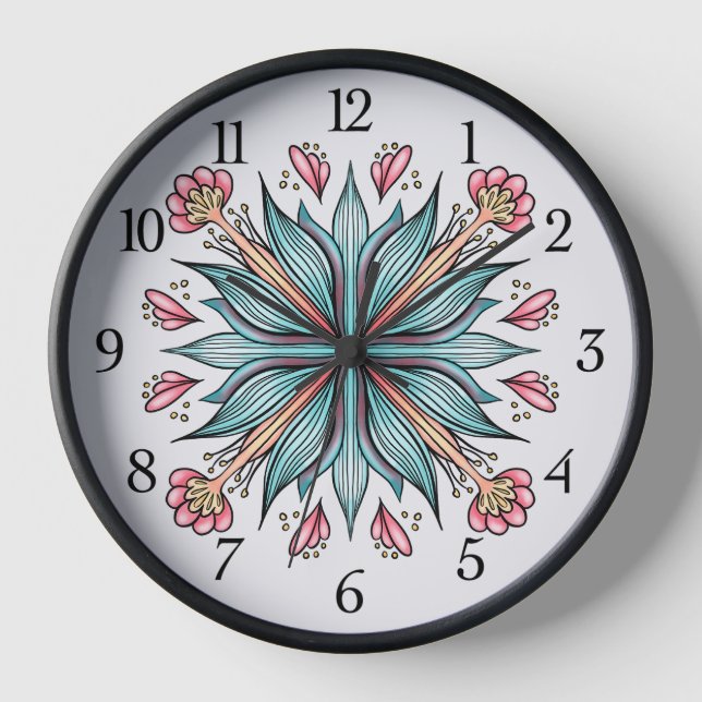 Horloge Flore printanière : géométrique (Recto)