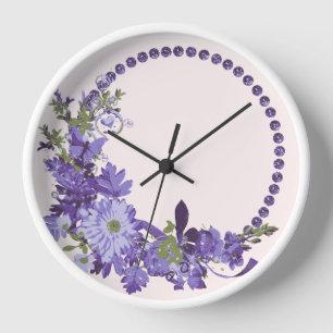 Horloge Flore violette