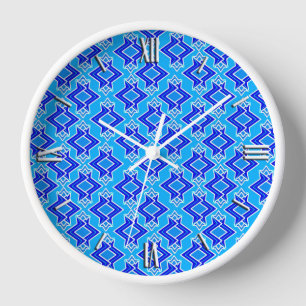 Horloge Fond d'écran Art déco Motif, bleu cérulean