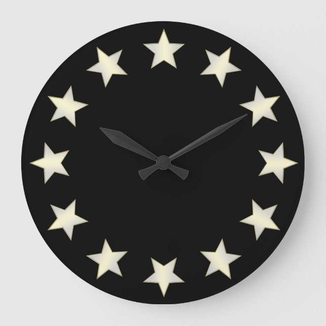 Horloge fond noir étoiles blanches (Recto)