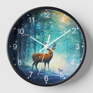 Horloge Forêt enneigée magique Art-82109