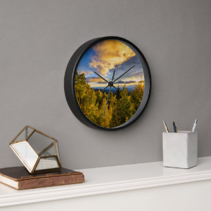 Horloge Forêt nationale de Santa Fe au coucher du soleil e