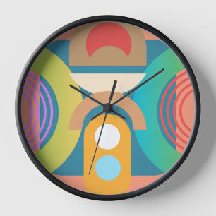 Horloge Formes géométriques Abstraites minimalistes pâles