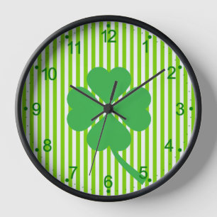 Horloge Four Leaf Clover - Patern de la Saint Patrick